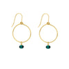 Dainty Hoops with Emerald Drop - Lulu + Belle Jewellery