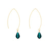 Emerald Crystal Green and Gold Drop Earrings - Lulu + Belle Jewellery