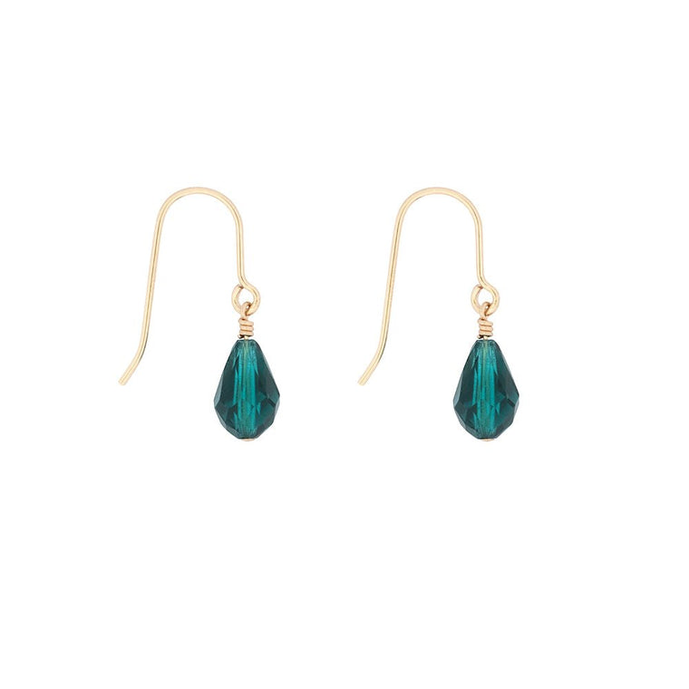 Emerald Drop Gold Earrings - Lulu + Belle Jewellery