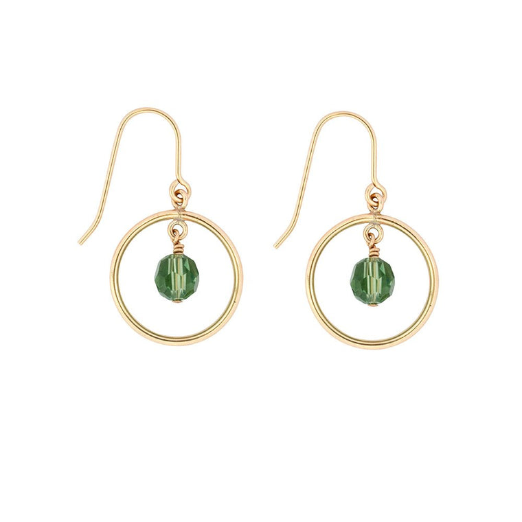 Fern Green Halo Gold Earrings - Lulu + Belle Jewellery