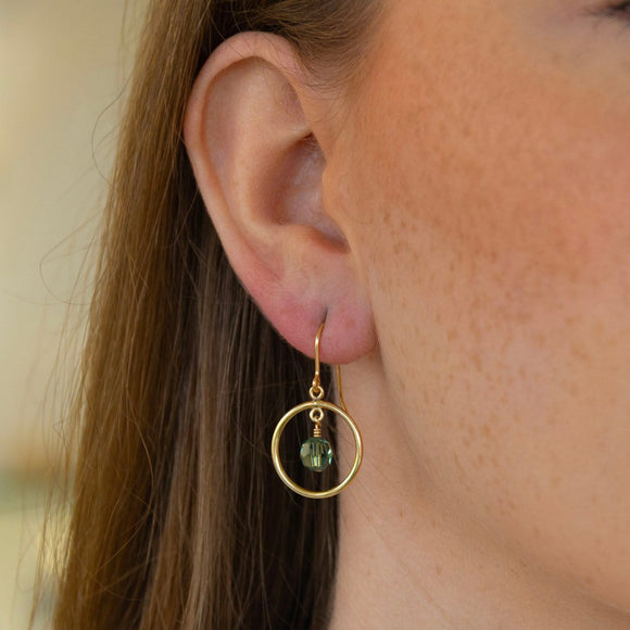 Fern Green Halo Gold Earrings - Lulu + Belle Jewellery