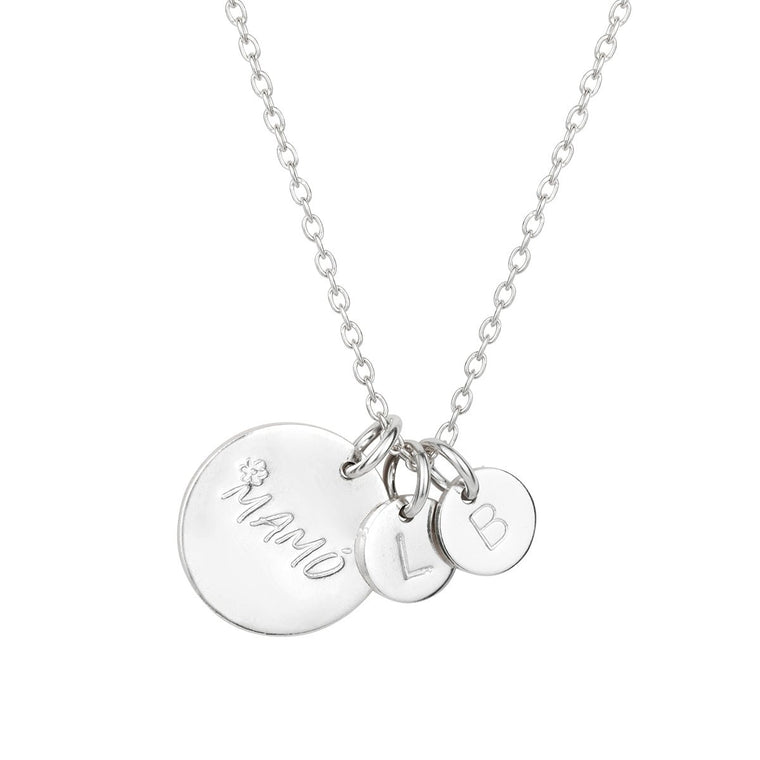 Mamó Necklace for Grandmother with Initials Silver - Lulu + Belle ® Jewellery