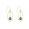 Peacock Pearl Oval Drop Earrings Gold - Lulu + Belle Jewellery