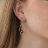 Peacock Pearl Oval Drop Earrings Gold - Lulu + Belle Jewellery