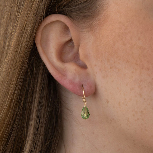 Peridot Teardrop Earrings Gold - Lulu + Belle Jewellery