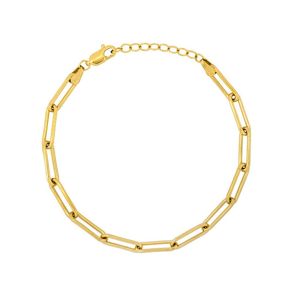 Rolled Gold Paperclip Chain Bracelet - Lulu + Belle Jewellery