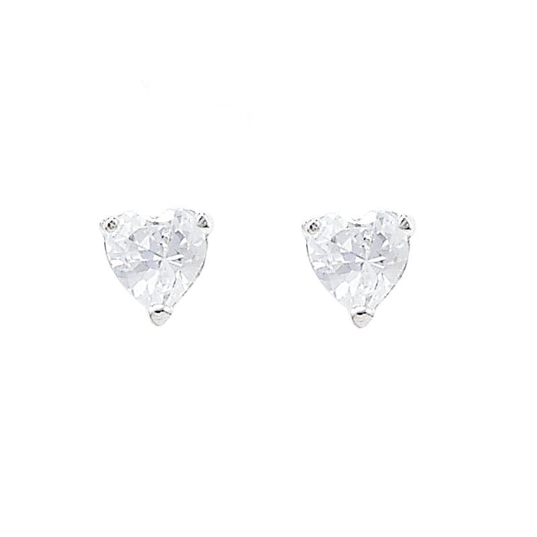 Silver Diamante Heart Studs - Lulu + Belle Jewellery