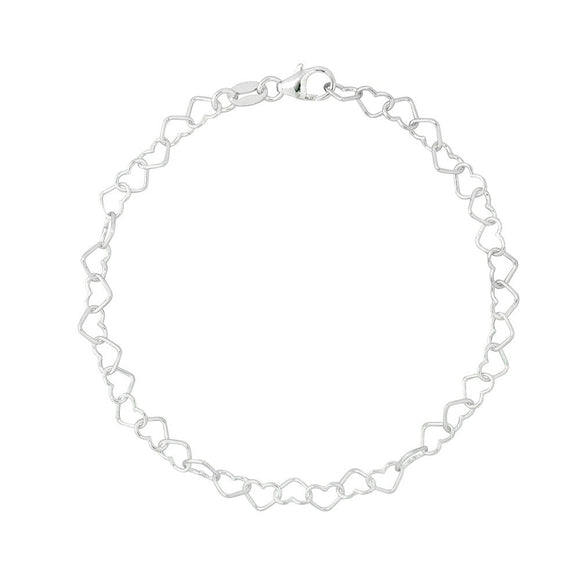 Silver Link Heart Bracelet - Lulu + Belle Jewellery