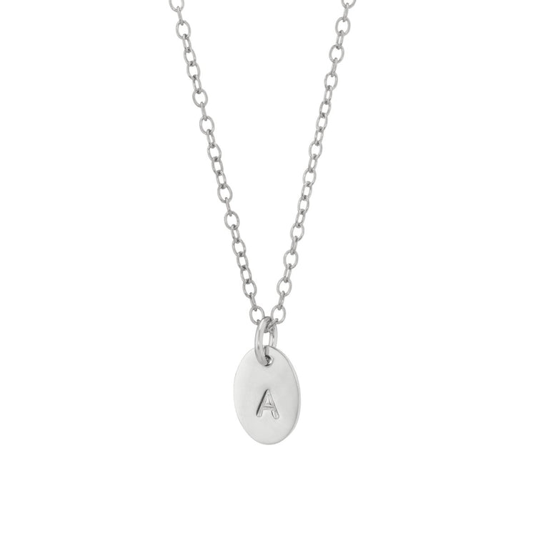 Add one silver oval letter disc - Lulu + Belle Jewellery